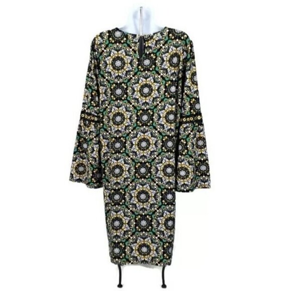 Harlow & Rose Multicolor Medallion Print Bell Sleeve A-Line Dress Womens L - Picture 5 of 14